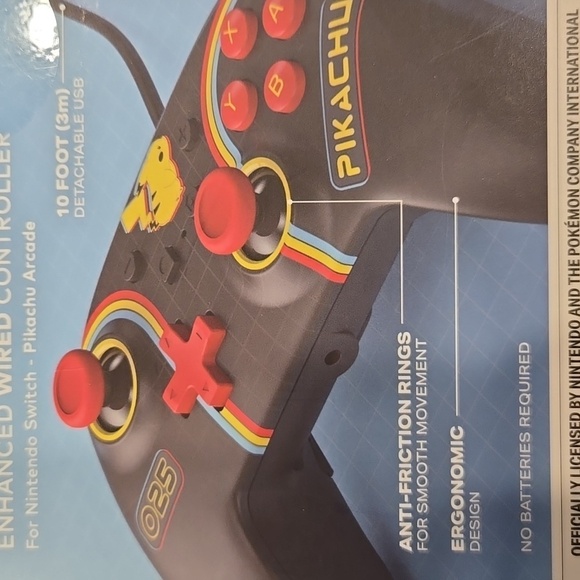 POKEMON ENHANCED WIRED CONTROLLER NINTENDO SWITCH. POWER A. PIKACHU. - Picture 3 of 7